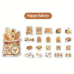 40pcs Happy Bakery Food DIY Stickers Pack, Cute Baking Decorative Sticker