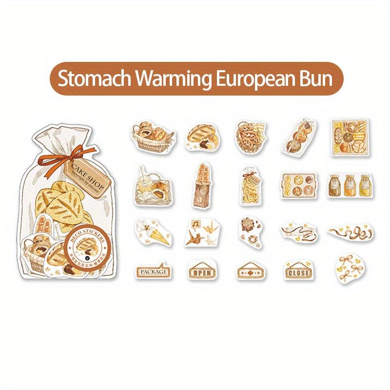 40pcs Happy Bakery Food DIY Stickers Pack, Cute Baking Decorative Sticker