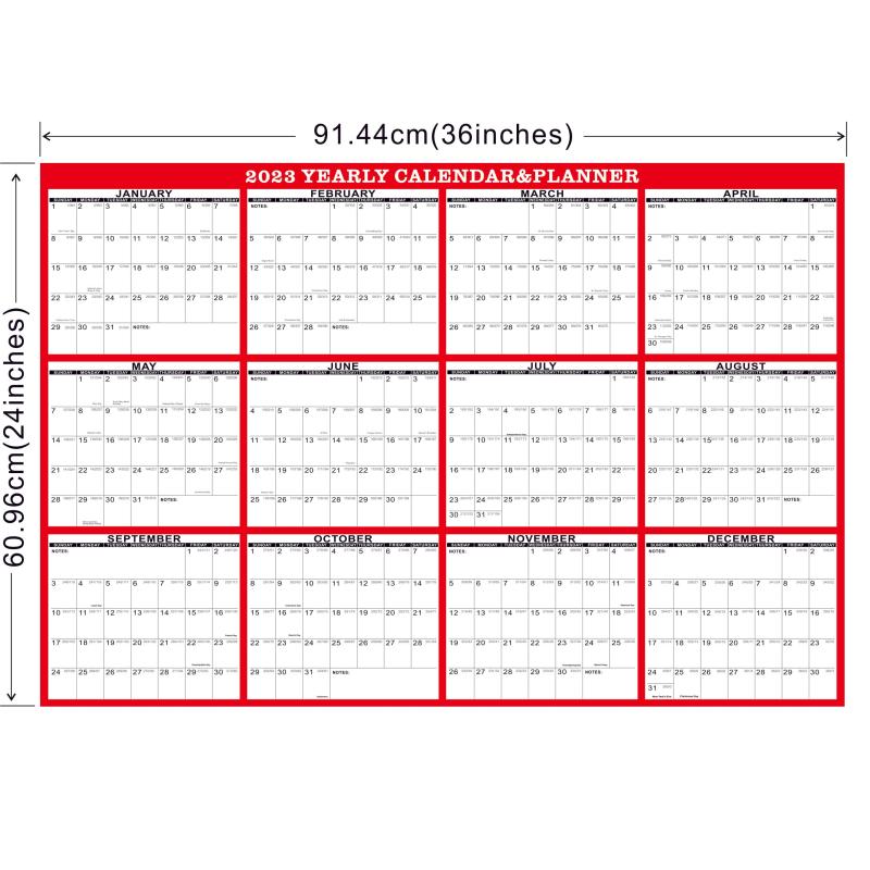 Reversible Adhesive Wall Calendar 24x36in