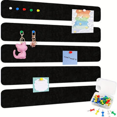5pcs Felt Nail Board Strips With Picture Nails for Bulletin Boards