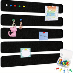5pcs Felt Nail Board Strips With Picture Nails for Bulletin Boards