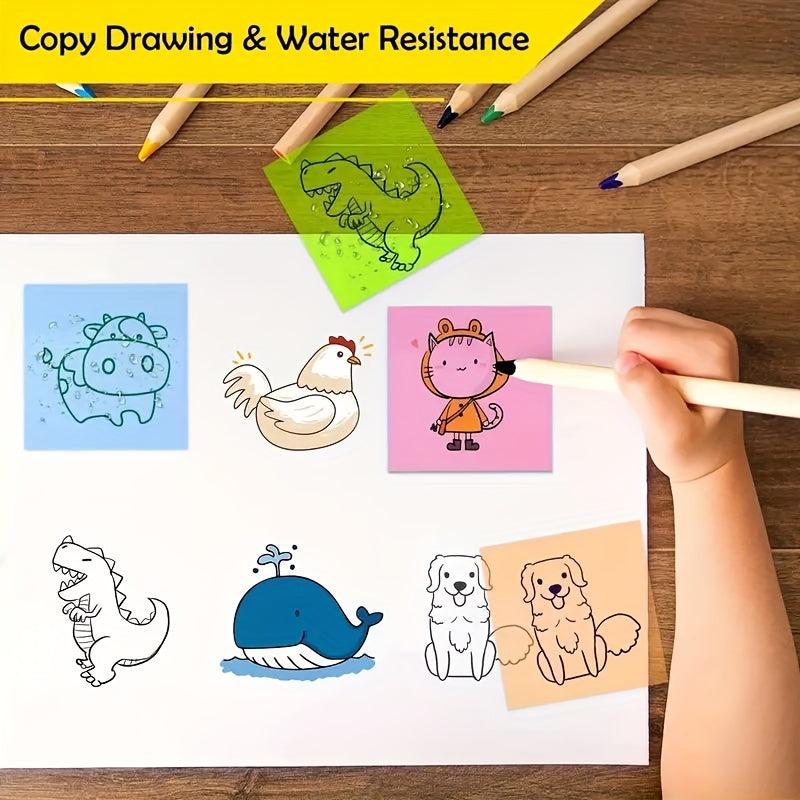 160 Sheets Transparent Sticky Notes Waterproof Stickers Translucent Label