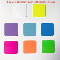 160 Sheets Transparent Sticky Notes Waterproof Stickers Translucent Label