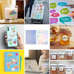 8 Sheets Holographic Sticker Paper A4 Glossy Self Adhesive