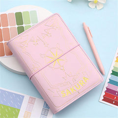 6 Hole Binder Planner Notebook with Bronzing Covers & Envelope