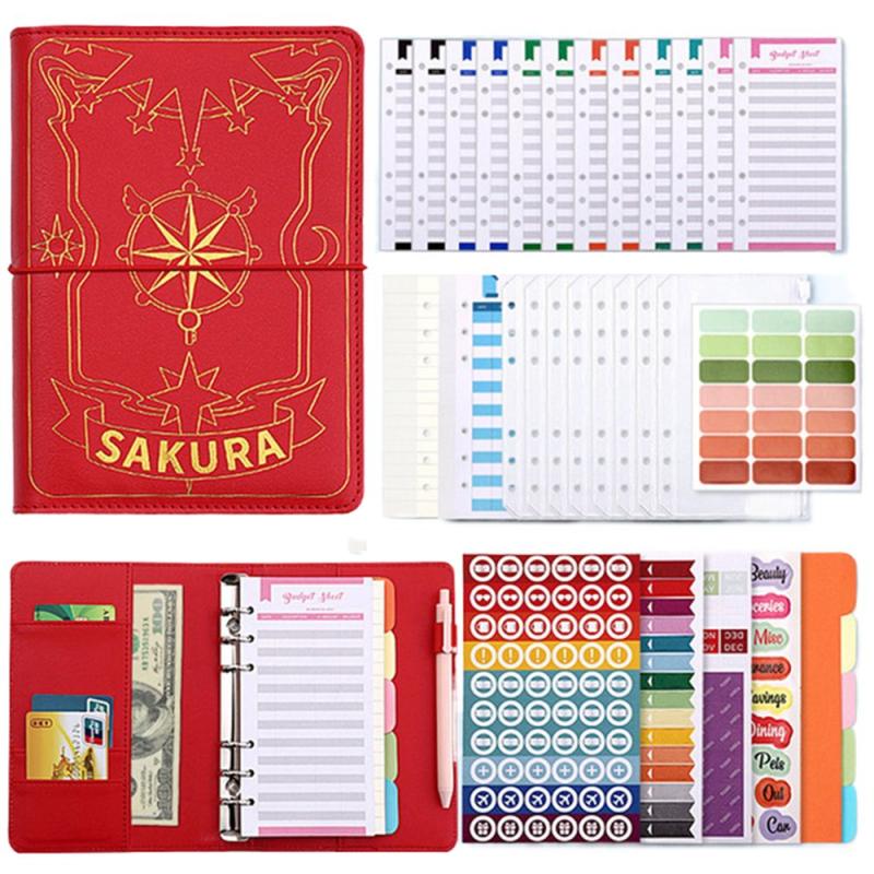6 Hole Binder Planner Notebook with Bronzing Covers & Envelope