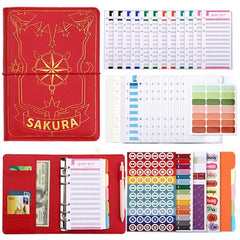 6 Hole Binder Planner Notebook with Bronzing Covers & Envelope