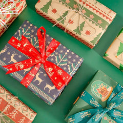6pcs Colorful Cartoon Birthday Gift Wrapping Paper Roll