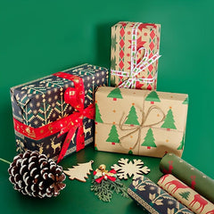 6pcs Colorful Cartoon Birthday Gift Wrapping Paper Roll