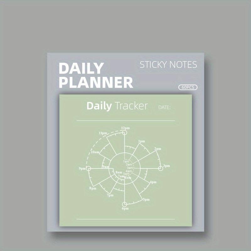 1pc 60 Sheets Sticky Notes Weekly Plans Daily Tracker Month Challenge Memo Pads