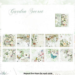 50pcs Paper Romantic Flower Sea Series Large Hand Ledger Decorative Paper