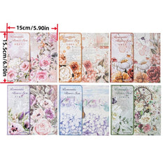 50pcs Paper Romantic Flower Sea Series Large Hand Ledger Decorative Paper