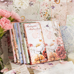 50pcs Paper Romantic Flower Sea Series Large Hand Ledger Decorative Paper