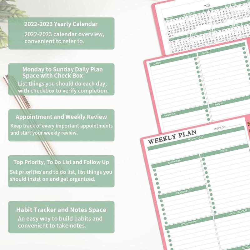 Undated Weekly Planner with Goals & Habit Tracker