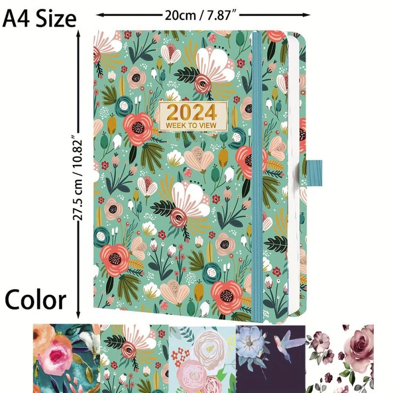 A4 Weekly Diary Jan - Dec PU Leather Hard Cover