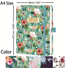 A4 Weekly Diary Jan - Dec PU Leather Hard Cover