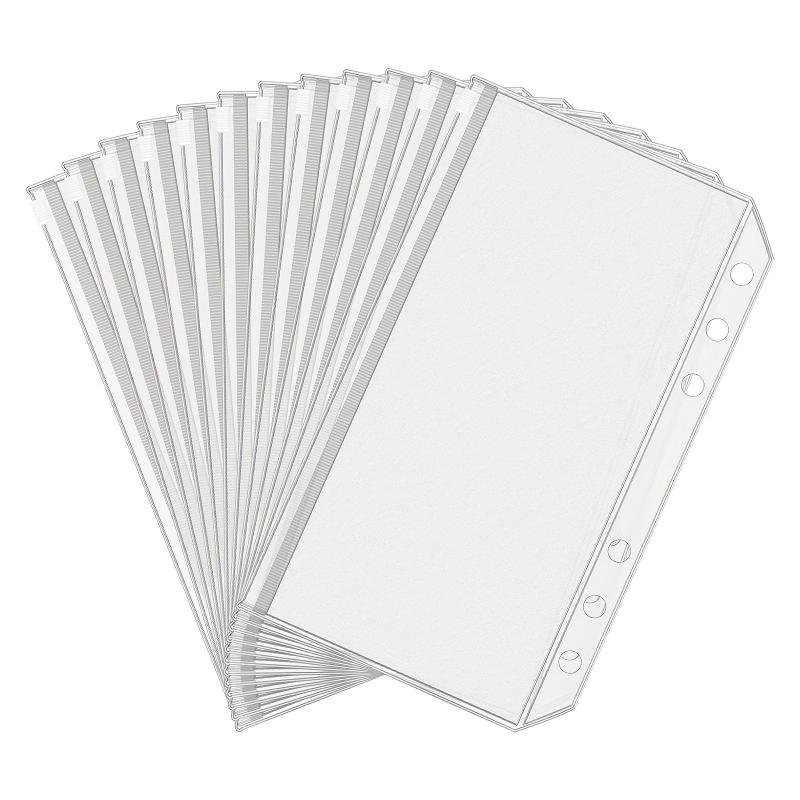 15pcs A6 Binder Pockets Budget Cash Envelopes for 6 Ring Binder Waterproof PVC