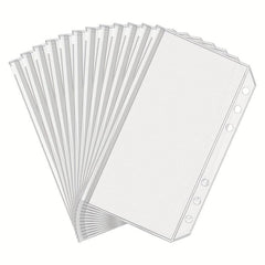 15pcs A6 Binder Pockets Budget Cash Envelopes for 6 Ring Binder Waterproof PVC