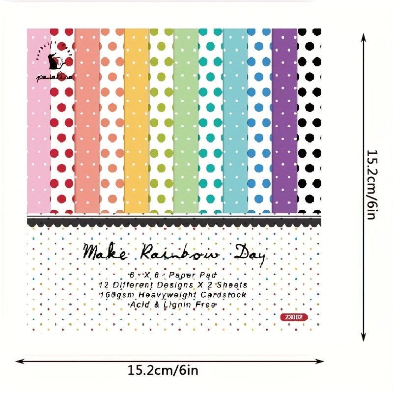 DIY Rainbow Themed Hand Account Album Clipbook 6 Inch Single Sided Paper
