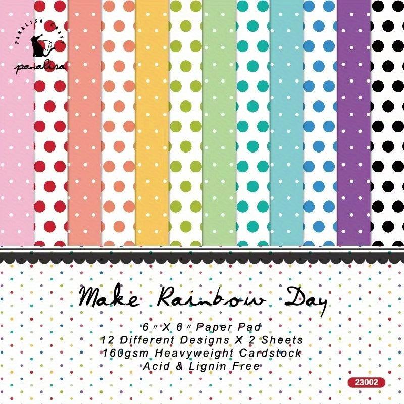 DIY Rainbow Themed Hand Account Album Clipbook 6 Inch Single Sided Paper