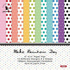 DIY Rainbow Themed Hand Account Album Clipbook 6 Inch Single Sided Paper