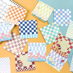 100 Sheets Checkerboard Note Pad DIY Paper Material