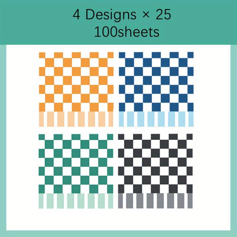 100 Sheets Checkerboard Note Pad DIY Paper Material