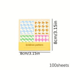 100 Sheets Checkerboard Note Pad DIY Paper Material