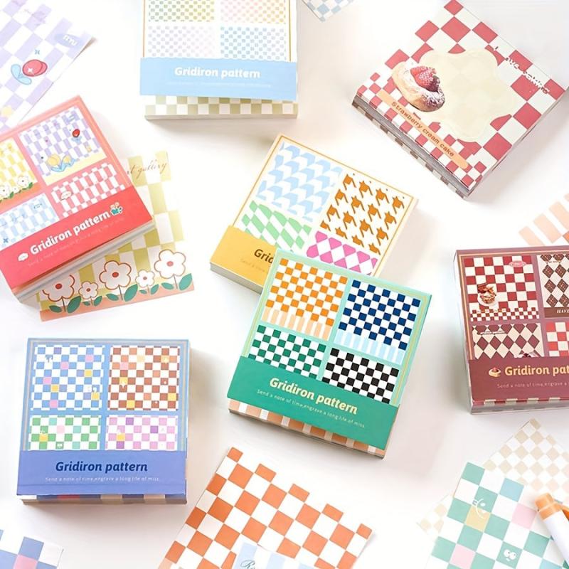 100 Sheets Checkerboard Note Pad DIY Paper Material