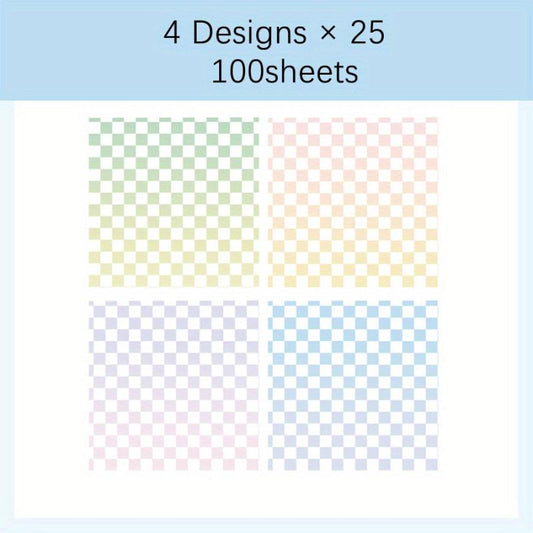 100 Sheets Checkerboard Note Pad DIY Paper Material