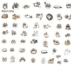 100pcs Siamese Cat Pattern Stickers Water Bottle Laptop Luggage