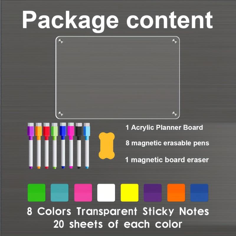 Magnetic Acrylic Board & Sticky Notes Set