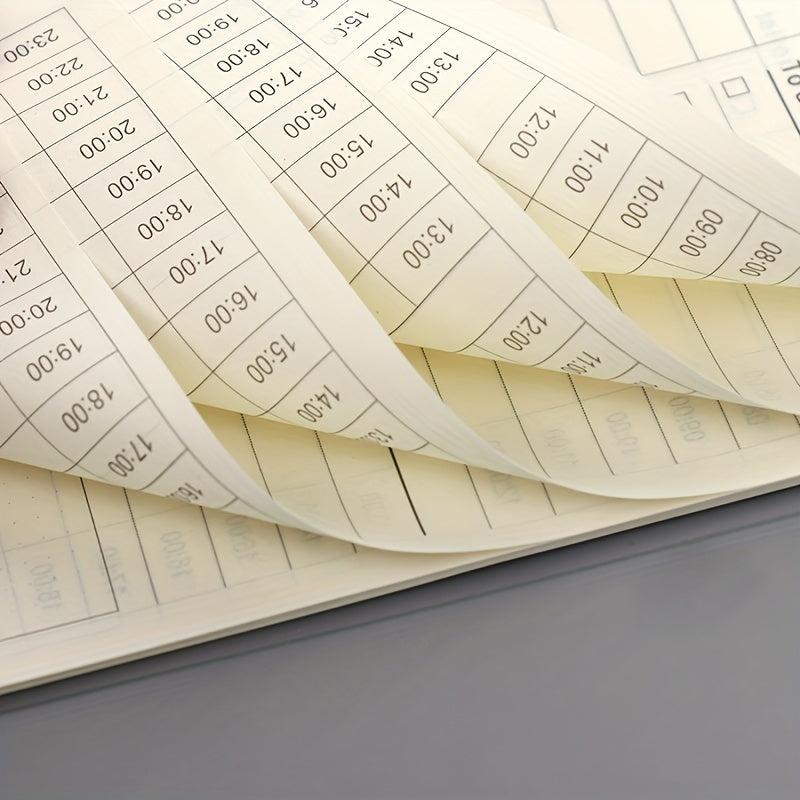 2pcs A5 Time Planning Book Leather Cover Coil Notebook Memo 120 Pages