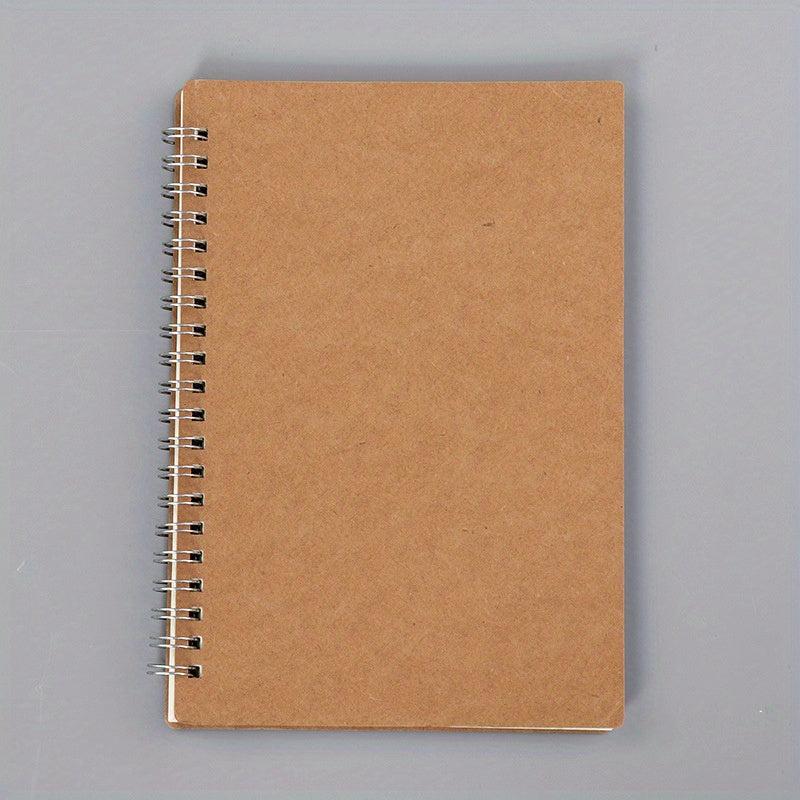 2pcs A5 Time Planning Book Leather Cover Coil Notebook Memo 120 Pages