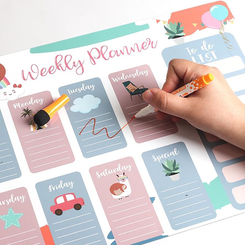 Magnetic Planner Calendar & Dry Erase Markers Set