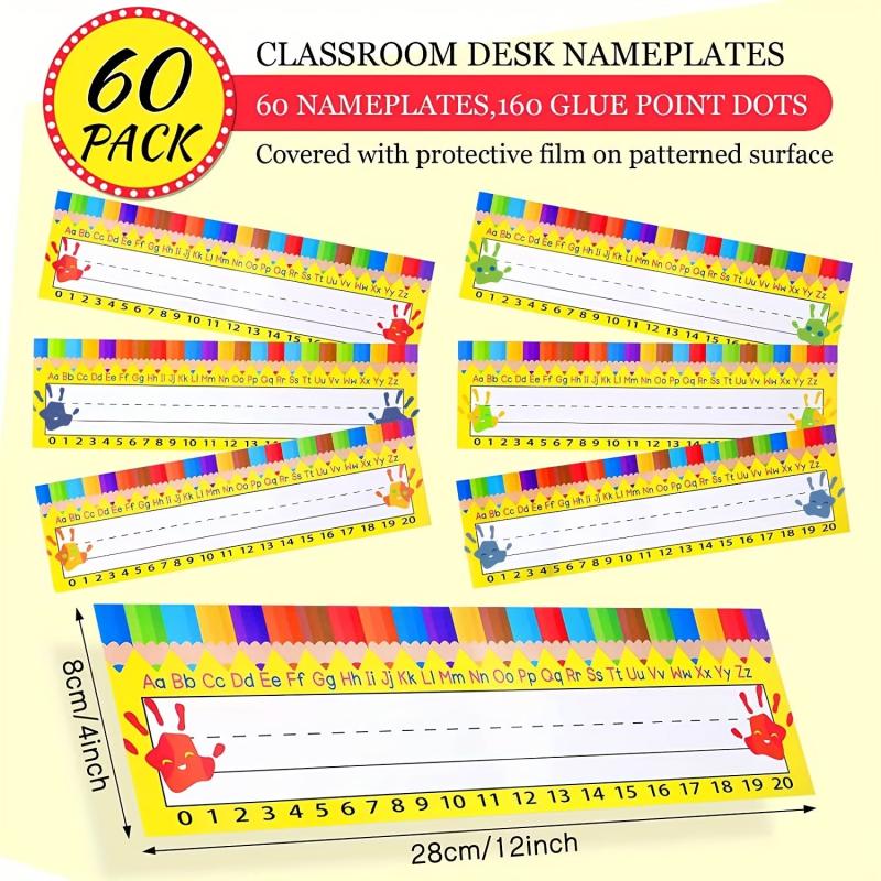 60 Personalized Desk Name Stickers for School Season Opening - Back to School