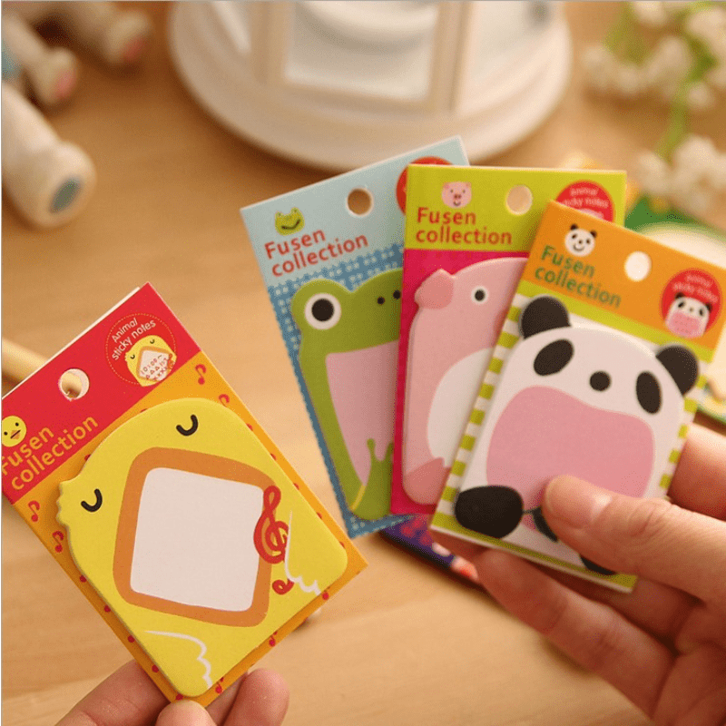 3 Packs Cute Sticky Notes Animals Memo Paper Gift Cards