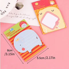 3 Packs Cute Sticky Notes Animals Memo Paper Gift Cards