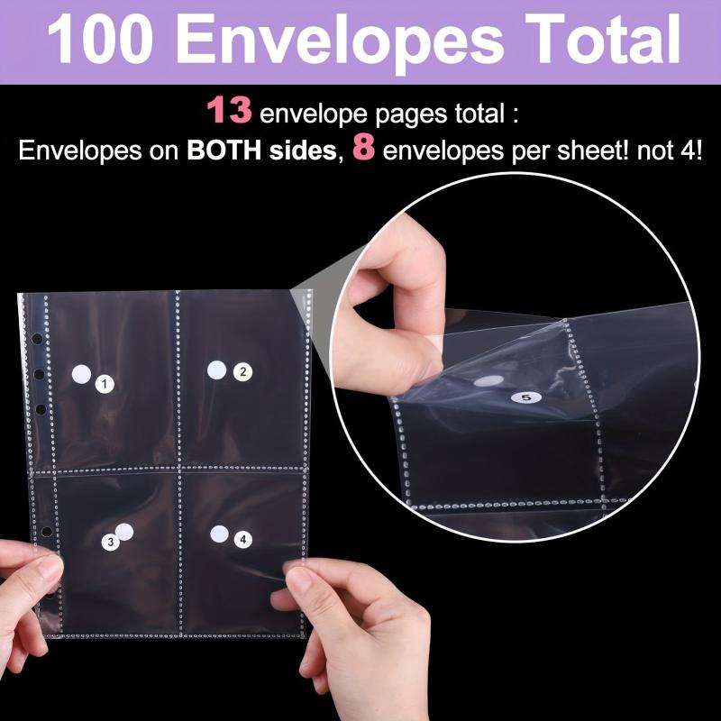 100 Envelope Money saving Challenge Kit Budget Binder Set With Cash Envelopes