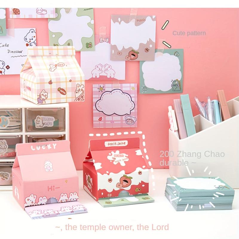 Creative Milk Box Memo Cartoon Memo Paper Student Extractable Memo Paper