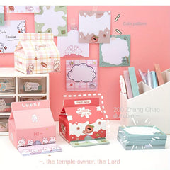 Creative Milk Box Memo Cartoon Memo Paper Student Extractable Memo Paper
