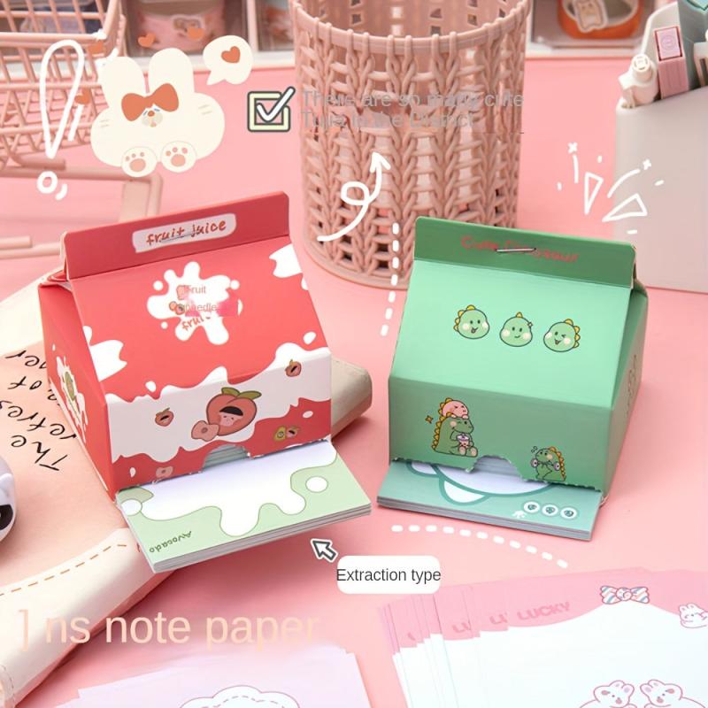 Creative Milk Box Memo Cartoon Memo Paper Student Extractable Memo Paper