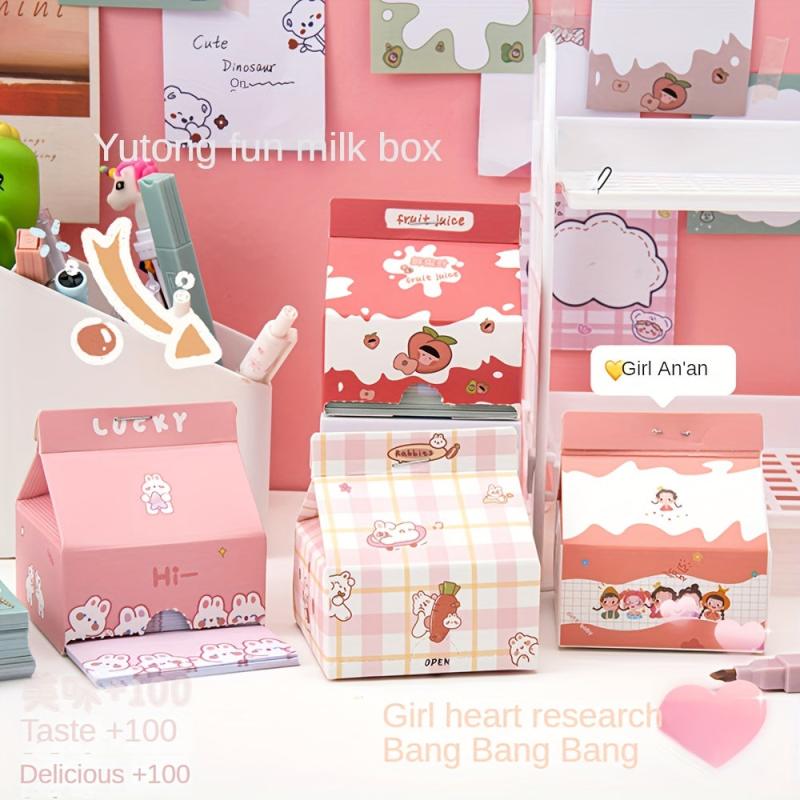 Creative Milk Box Memo Cartoon Memo Paper Student Extractable Memo Paper