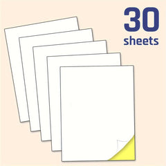 30 Sheets Glossy Sticker Paper 8.5 x 11 for Laser Inkjet Printing
