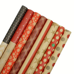 8pcs Colorful Cartoon Birthday Gift Wrapping Paper Roll