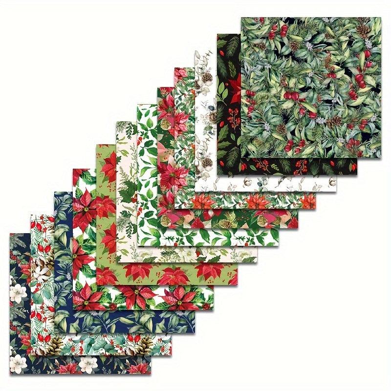24 Sheets Christmas DIY Decorative Paper Pad - Crafts Scrapbooking Bullet Journa