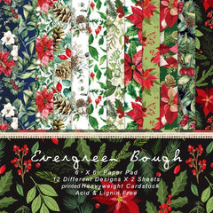 24 Sheets Christmas DIY Decorative Paper Pad - Crafts Scrapbooking Bullet Journa