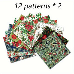 24 Sheets Christmas DIY Decorative Paper Pad - Crafts Scrapbooking Bullet Journa