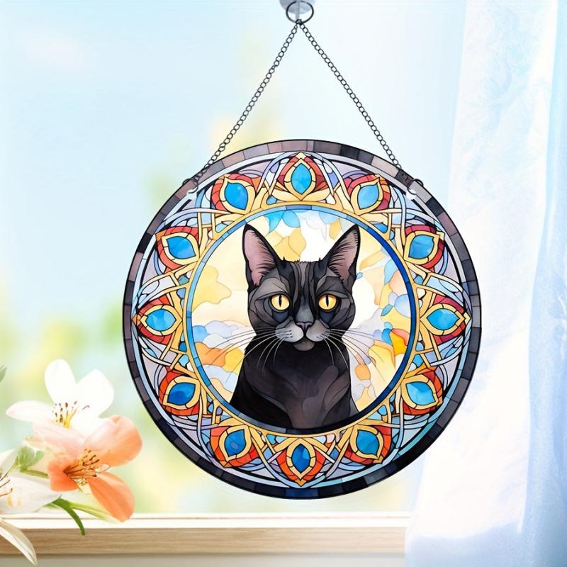 Acrylic Jewel Cat Scratch Sun Window Hanging Decorative Pendant