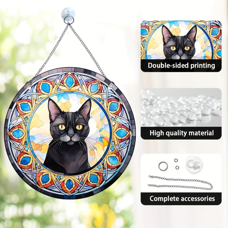 Acrylic Jewel Cat Scratch Sun Window Hanging Decorative Pendant